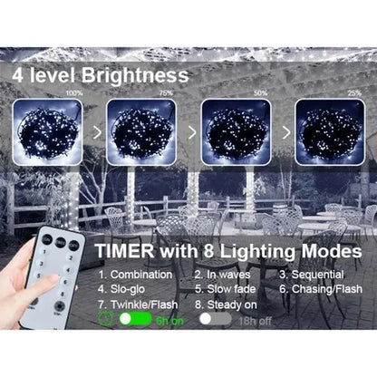 Super Bright LED Christmas Fairy Lights – 8 Twinkle Modes, Timer & Memory Function, Waterproof Outdoor/Indoor Holiday String Lights (UL588 Certified) Trees On Time