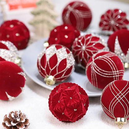 Christmas Ball Decorations Flocking Package Pendant Trees On Time