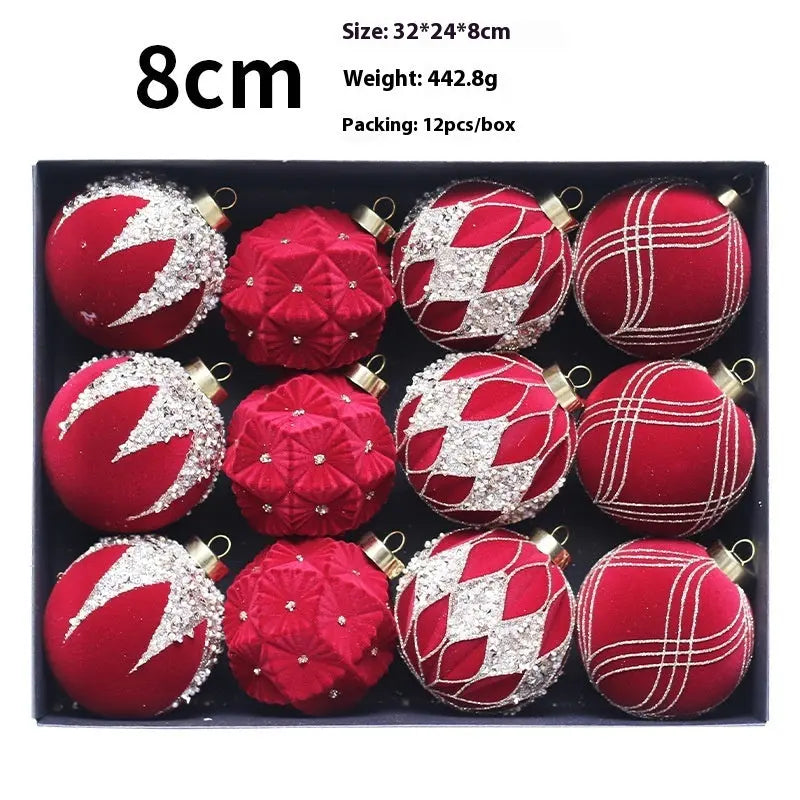 Christmas Ball Decorations Flocking Package Pendant Trees On Time