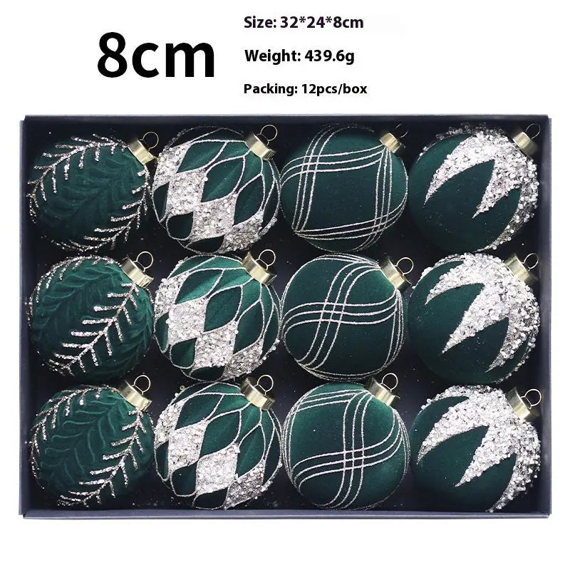 Christmas Ball Decorations Flocking Package Pendant Trees On Time