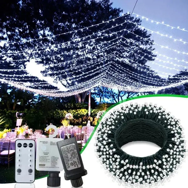 Super Bright LED Christmas Fairy Lights – 8 Twinkle Modes, Timer & Memory Function, Waterproof Outdoor/Indoor Holiday String Lights (UL588 Certified) Trees On Time