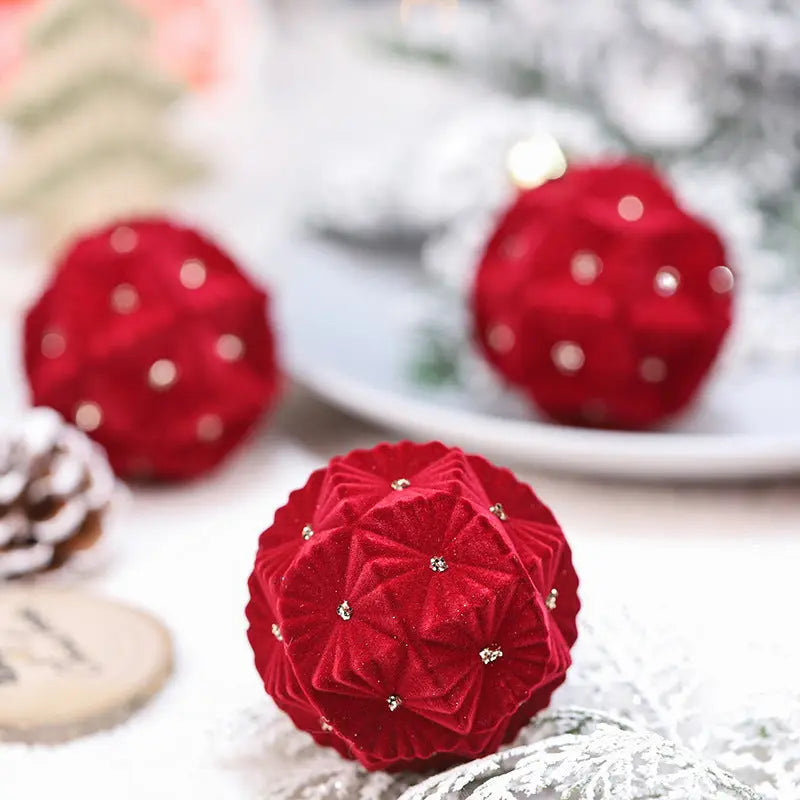 Christmas Ball Decorations Flocking Package Pendant Trees On Time
