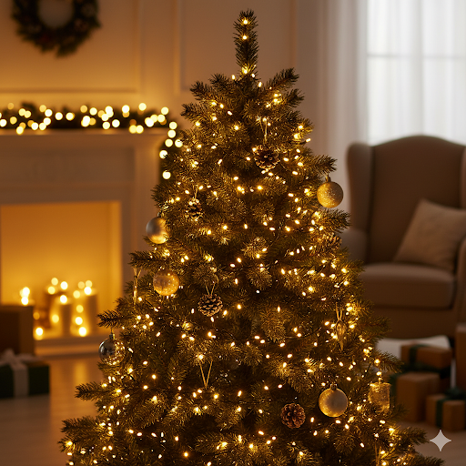 Complete Holiday Christmas Tree Set – 8ft, 6ft & 4ft Trees with Light Coating – Decorate Your Whole Home in One Bundle! Tree On Time