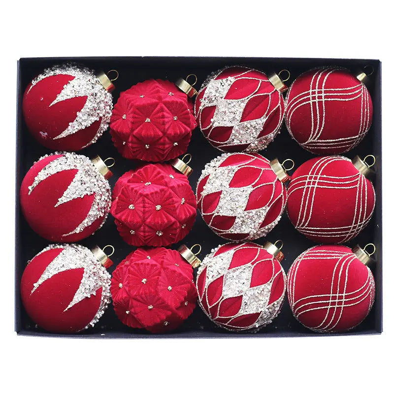 Christmas Ball Decorations Flocking Package Pendant Trees On Time