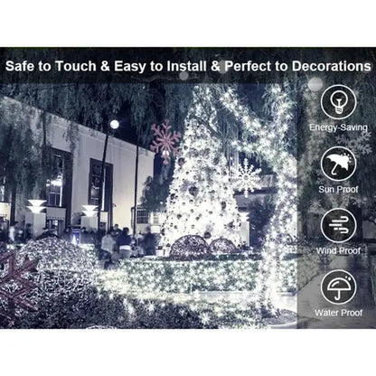 Super Bright LED Christmas Fairy Lights – 8 Twinkle Modes, Timer & Memory Function, Waterproof Outdoor/Indoor Holiday String Lights (UL588 Certified) Trees On Time