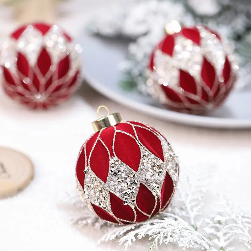 Christmas Ball Decorations Flocking Package Pendant Trees On Time